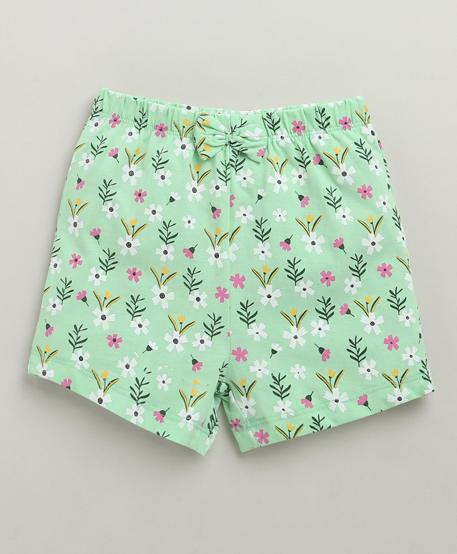 BUMZEE Green & Pink Girls Shorts Pack Of 3
