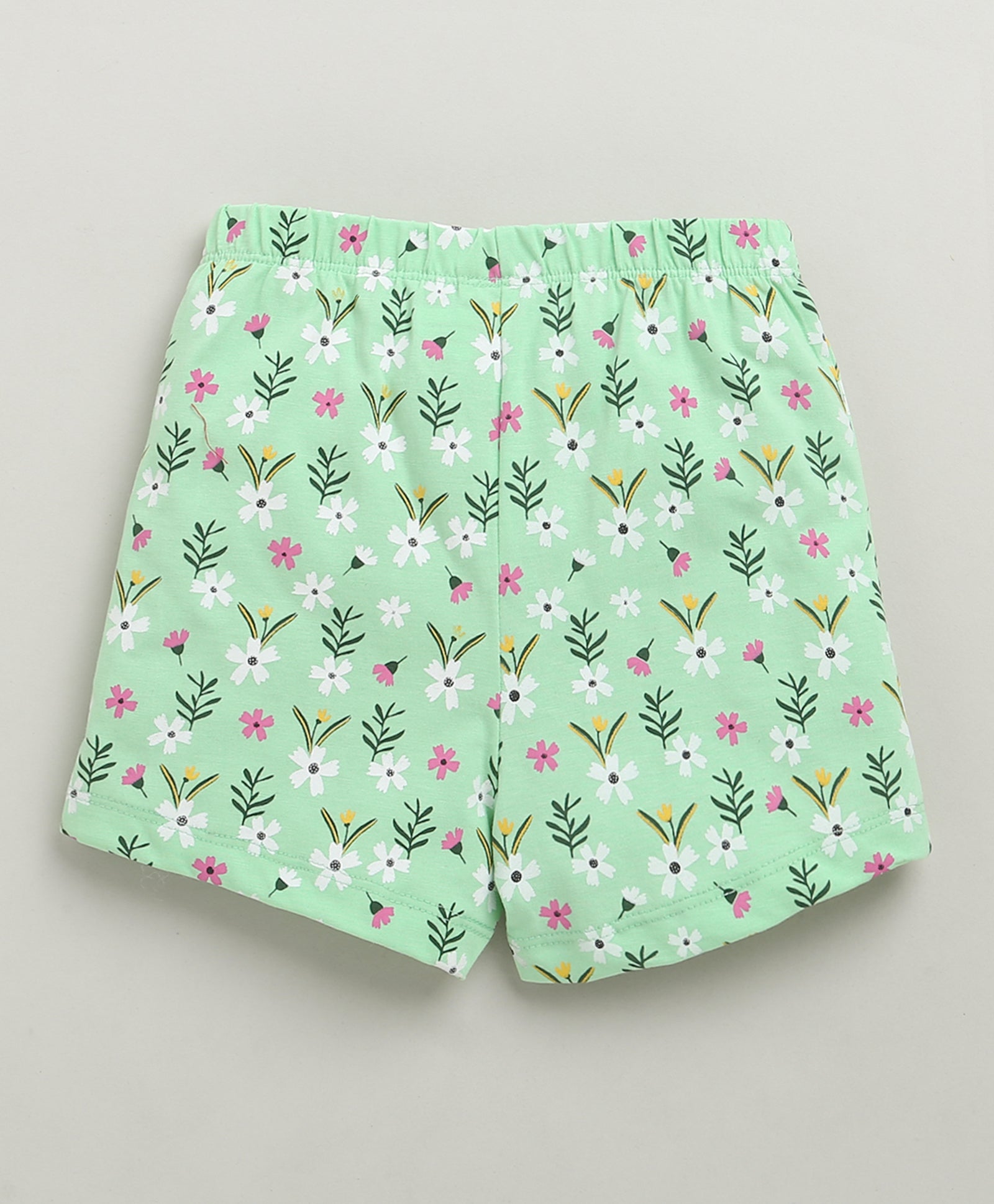 BUMZEE Green & Pink Girls Shorts Pack Of 3