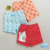 BUMZEE Sky Blue & Peach Girls Shorts Pack Of 3