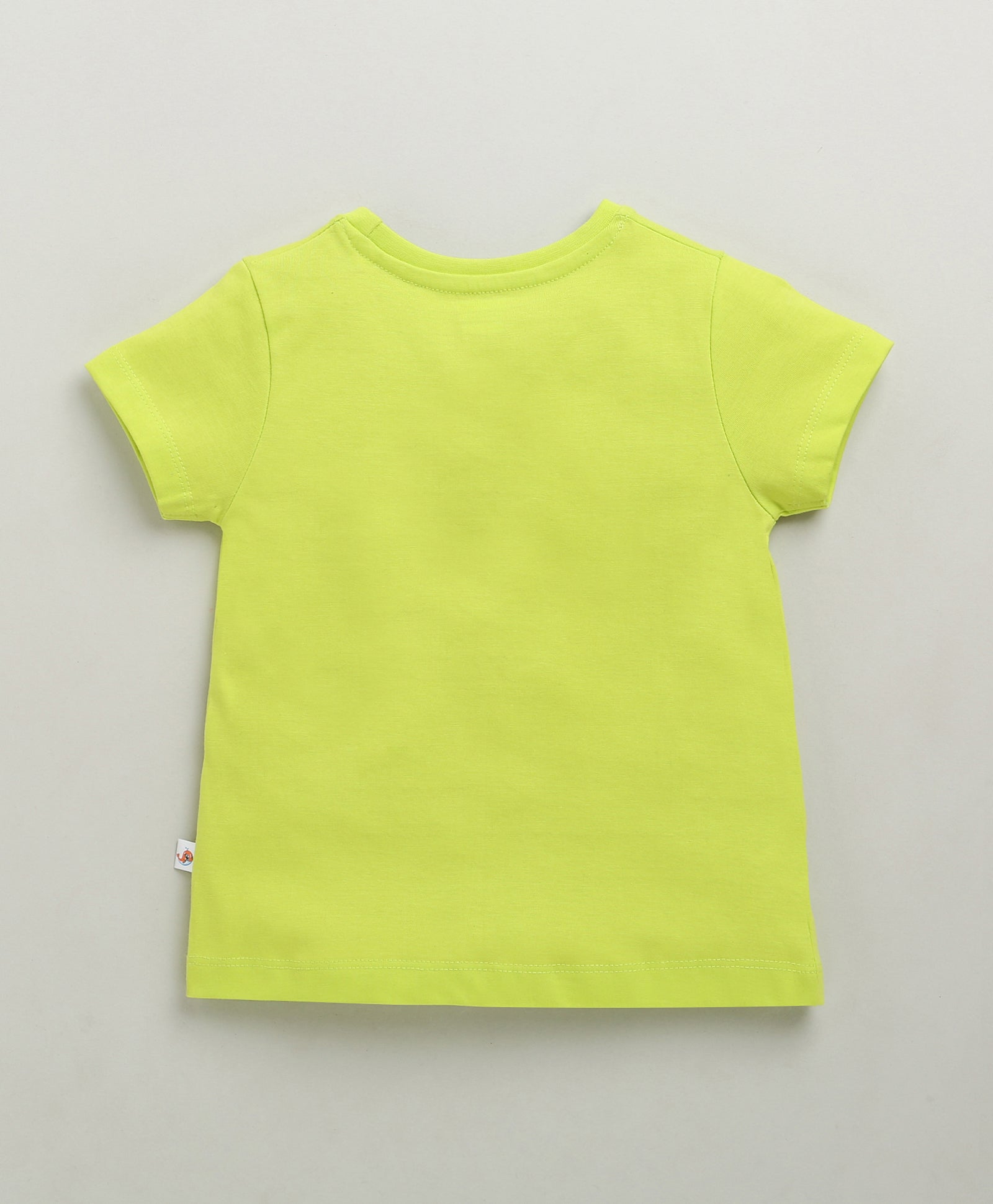 BUMZEE Lime Green & Lavender Girls Half Sleeves Cotton T-Shirts Pack Of 2