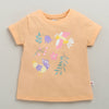 BUMZEE Navy & Peach Girls Half Sleeves Cotton T-Shirts Pack Of 2
