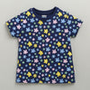 BUMZEE Navy & Peach Girls Half Sleeves Cotton T-Shirts Pack Of 2