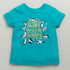 BUMZEE Blue & White Girls Half Sleeves Cotton T-Shirts Pack Of 2