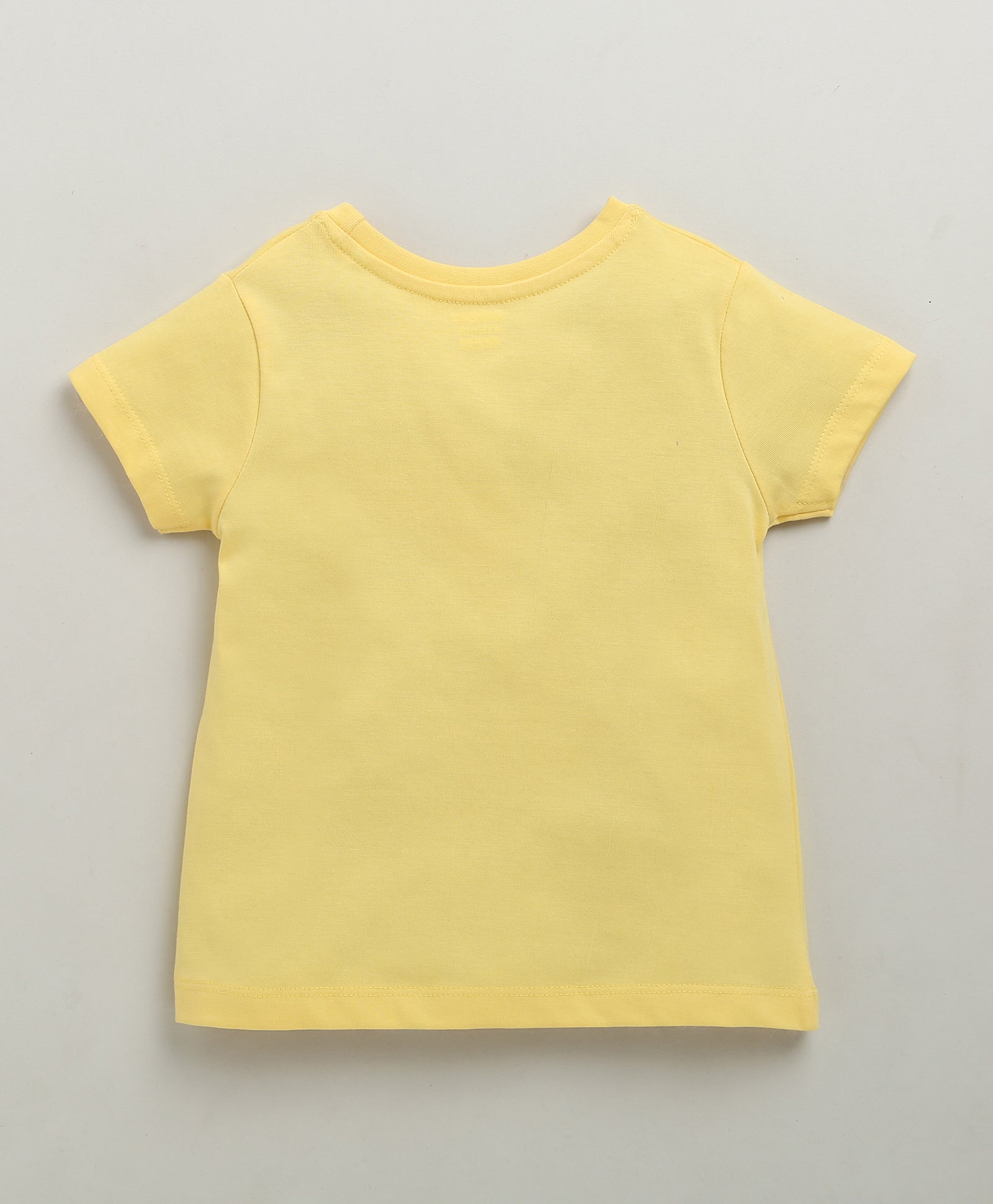 BUMZEE Pink & Yellow Girls Half Sleeves Cotton T-Shirts Pack Of 2