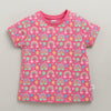 BUMZEE Pink & Yellow Girls Half Sleeves Cotton T-Shirts Pack Of 2