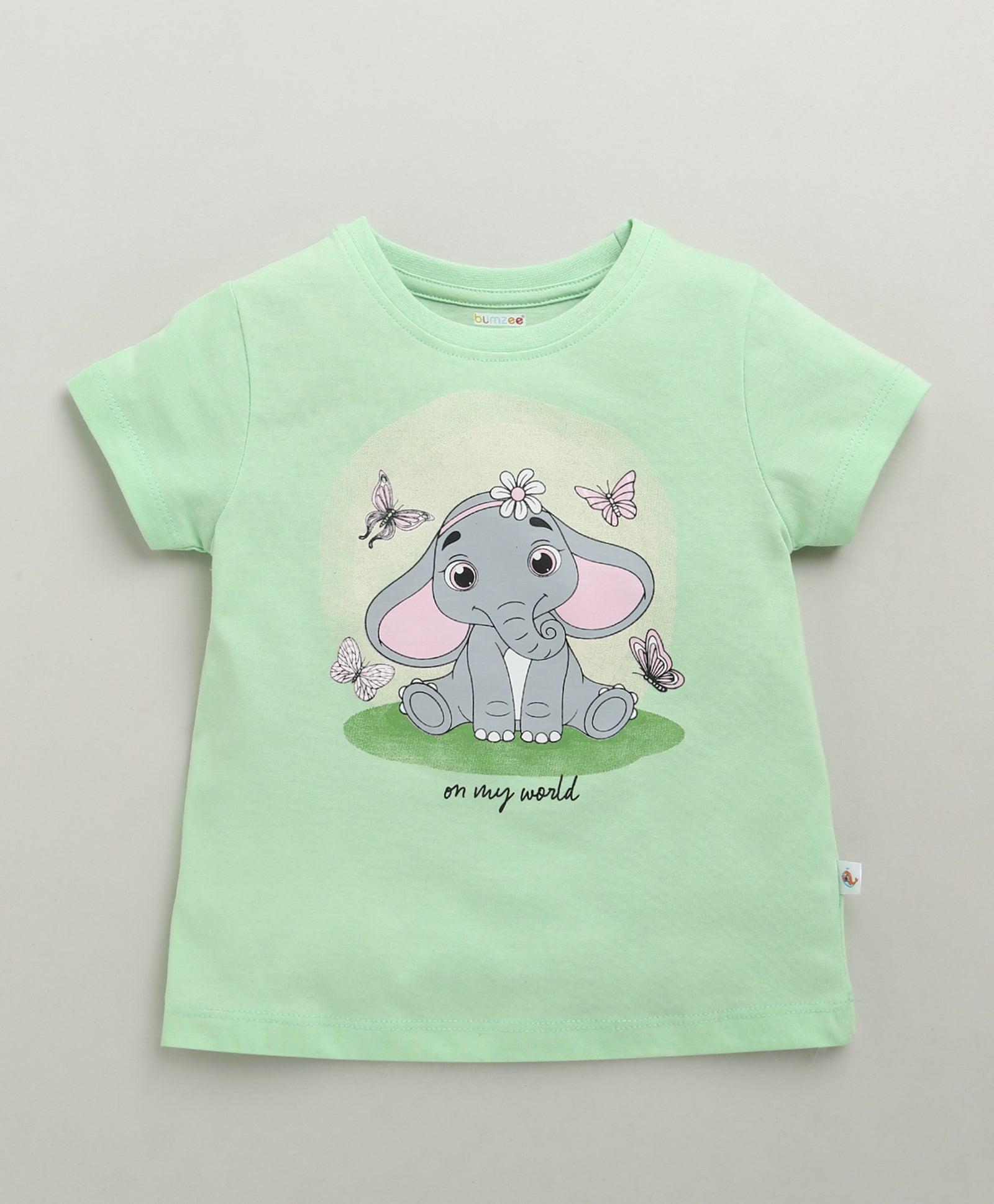 BUMZEE Green & Pink Girls Half Sleeves Cotton T-Shirts Pack Of 2