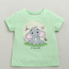 BUMZEE Green & Pink Girls Half Sleeves Cotton T-Shirts Pack Of 2