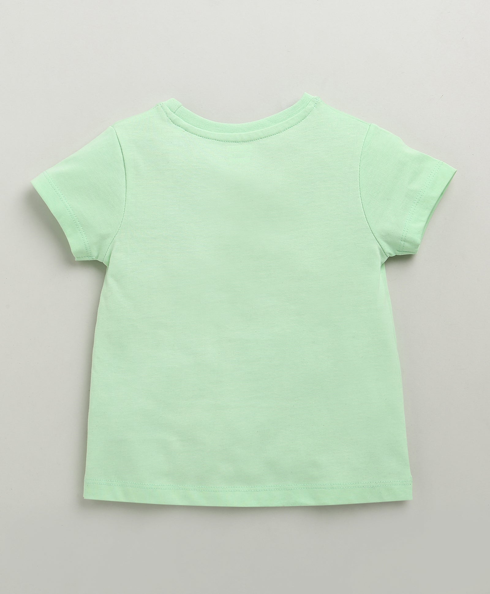 BUMZEE Green & Pink Girls Half Sleeves Cotton T-Shirts Pack Of 2