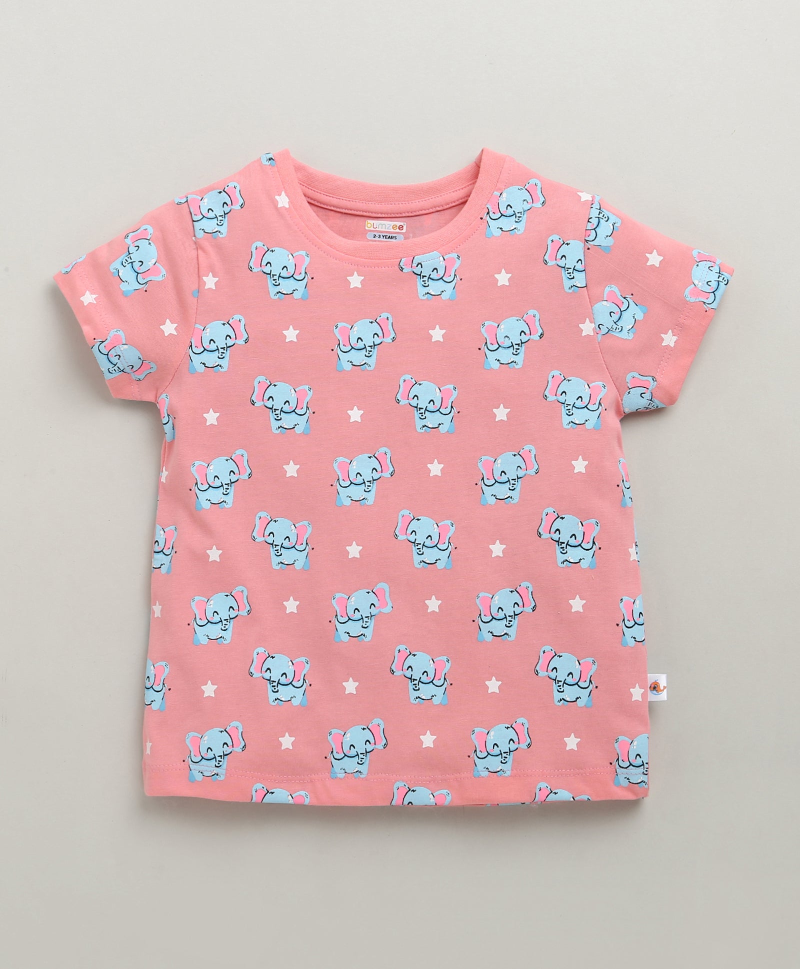 BUMZEE Green & Pink Girls Half Sleeves Cotton T-Shirts Pack Of 2