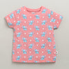 BUMZEE Green & Pink Girls Half Sleeves Cotton T-Shirts Pack Of 2