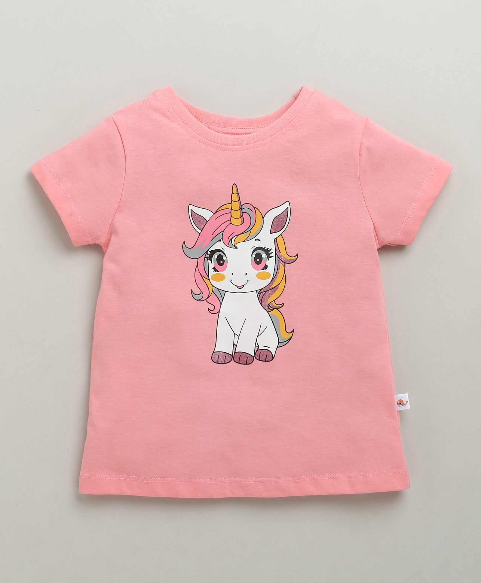 BUMZEE Blue & Pink Girls Half Sleeves Cotton T-Shirts Pack Of 2
