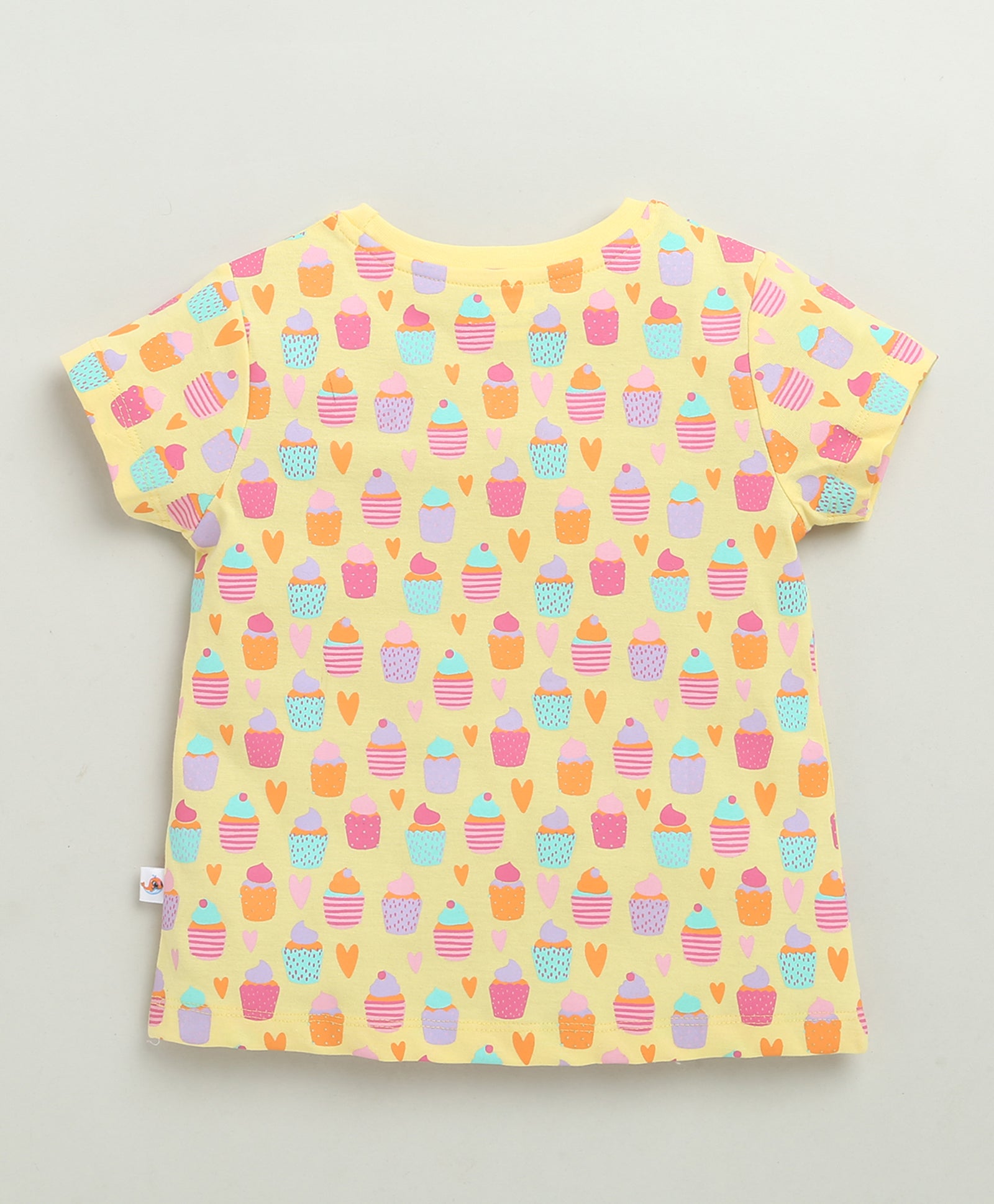 BUMZEE Yellow & Lavender Girls Half Sleeves T-Shirt & Short Set