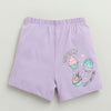 BUMZEE Yellow & Lavender Girls Half Sleeves T-Shirt & Short Set