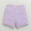 BUMZEE Yellow & Lavender Girls Half Sleeves T-Shirt & Short Set