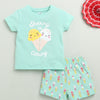 BUMZEE Mint Green Girls Half Sleeves T-Shirt & Short Set