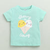 BUMZEE Mint Green Girls Half Sleeves T-Shirt & Short Set