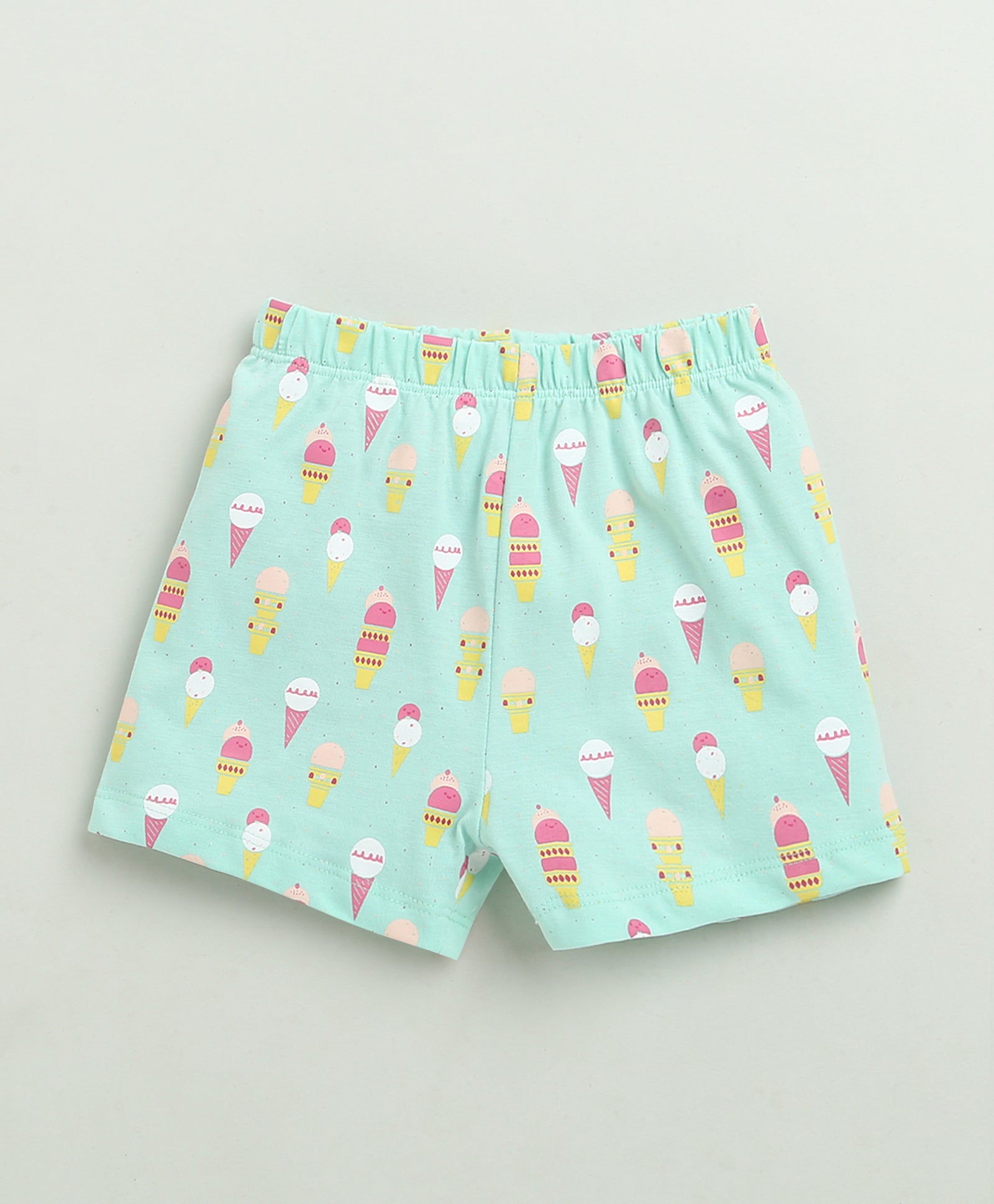 BUMZEE Mint Green Girls Half Sleeves T-Shirt & Short Set