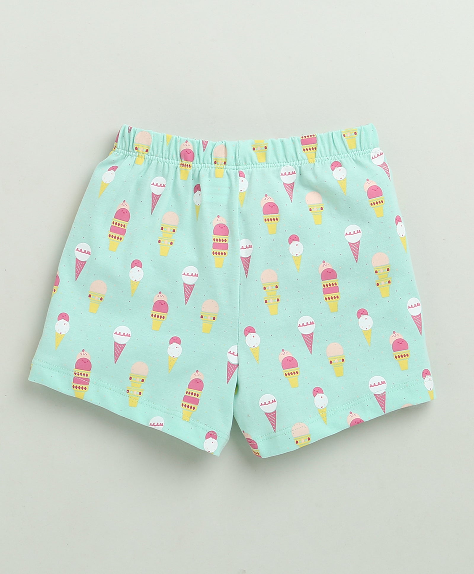 BUMZEE Mint Green Girls Half Sleeves T-Shirt & Short Set