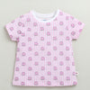 Girls 100% Cotton Animal T-Shirt & Short Set - White & Pink