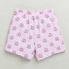 Girls 100% Cotton Animal T-Shirt & Short Set - White & Pink