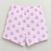 Girls 100% Cotton Animal T-Shirt & Short Set - White & Pink