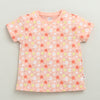 BUMZEE Peach & Navy Girls Half Sleeves T-Shirt & Short Set