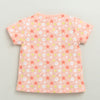 BUMZEE Peach & Navy Girls Half Sleeves T-Shirt & Short Set