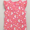 BUMZEE Pink & Yellow Girls Cap Sleeves T-Shirt & Short Set
