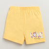 BUMZEE Pink & Yellow Girls Cap Sleeves T-Shirt & Short Set