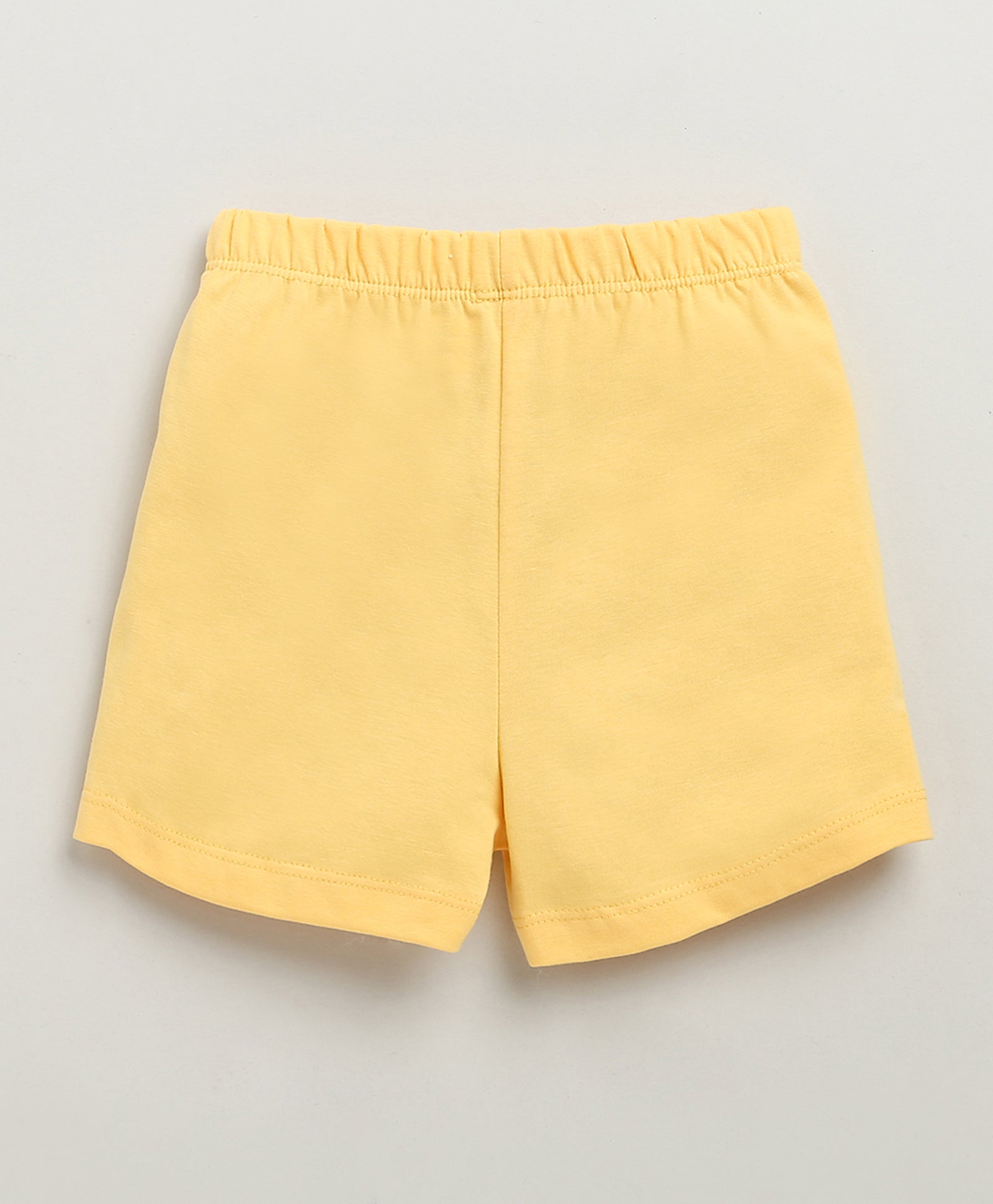 BUMZEE Pink & Yellow Girls Cap Sleeves T-Shirt & Short Set
