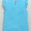 BUMZEE Blue & White Girls Cap Sleeves T-Shirt & Short Set