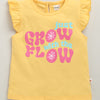 BUMZEE Mint & Yellow Girls Cap Sleeves T-Shirt & Short Set