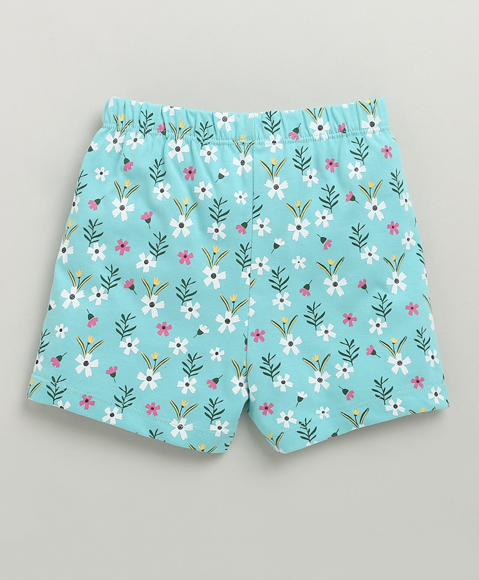BUMZEE Mint & Yellow Girls Cap Sleeves T-Shirt & Short Set