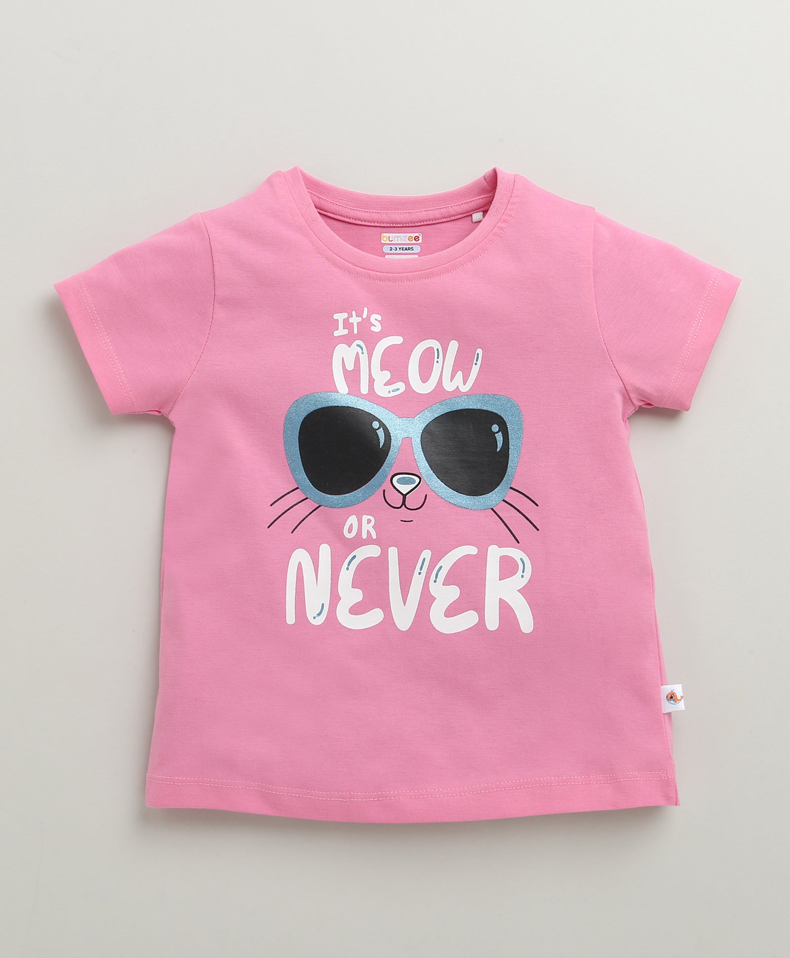 Girls 100% Cotton Animal T-Shirt & Pyjama Set - Pink & White