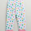 Girls 100% Cotton Animal T-Shirt & Pyjama Set - Pink & White