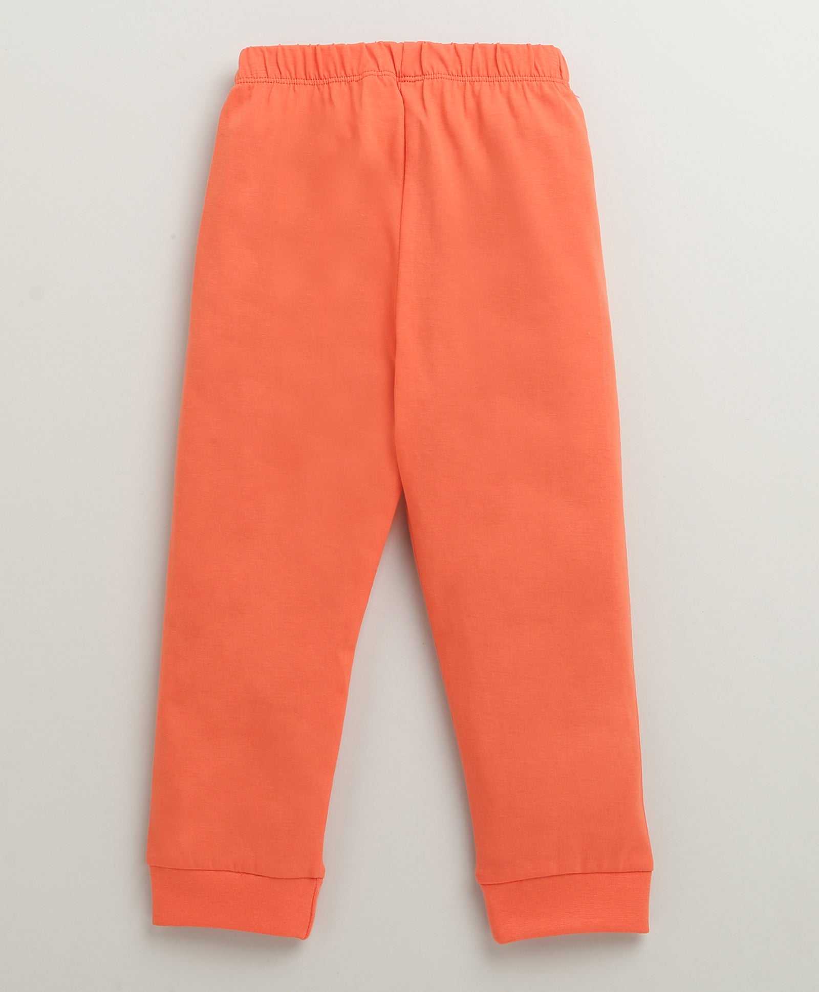 Girls 100% Cotton Graphic T-Shirt & Pyjama Set - Peach