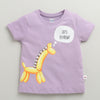 Girls 100% Cotton Animal T-Shirt & Pyjama Set - Lilac