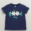 Girls 100% Cotton Floral T-Shirt & Pyjama Set - Mint Green & Navy