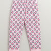 Girls 100% Cotton Animal T-Shirt & Pyjama Set - Navy & Pink
