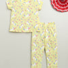 Girls 100% Cotton Animal T-Shirt & Pyjama Set - Yellow
