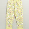 Girls 100% Cotton Animal T-Shirt & Pyjama Set - Yellow