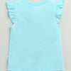 Girls 100% Cotton Graphic T-Shirt & Capri Set - Sky Blue