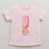 Girls 100% Cotton Graphic T-Shirt & Capri Set - Pink & Green