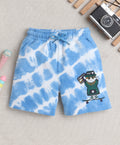 Bumzee Blue Tie & Dye Shorts, 100% Cotton (Style Peb10495)
