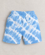 Bumzee Blue Tie & Dye Shorts, 100% Cotton (Style Peb10495)