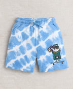Bumzee Blue Tie & Dye Shorts, 100% Cotton (Style Peb10495)