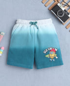 Bumzee Teal Tie & Dye Shorts, 100% Cotton