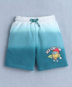 Bumzee Teal Tie & Dye Shorts, 100% Cotton