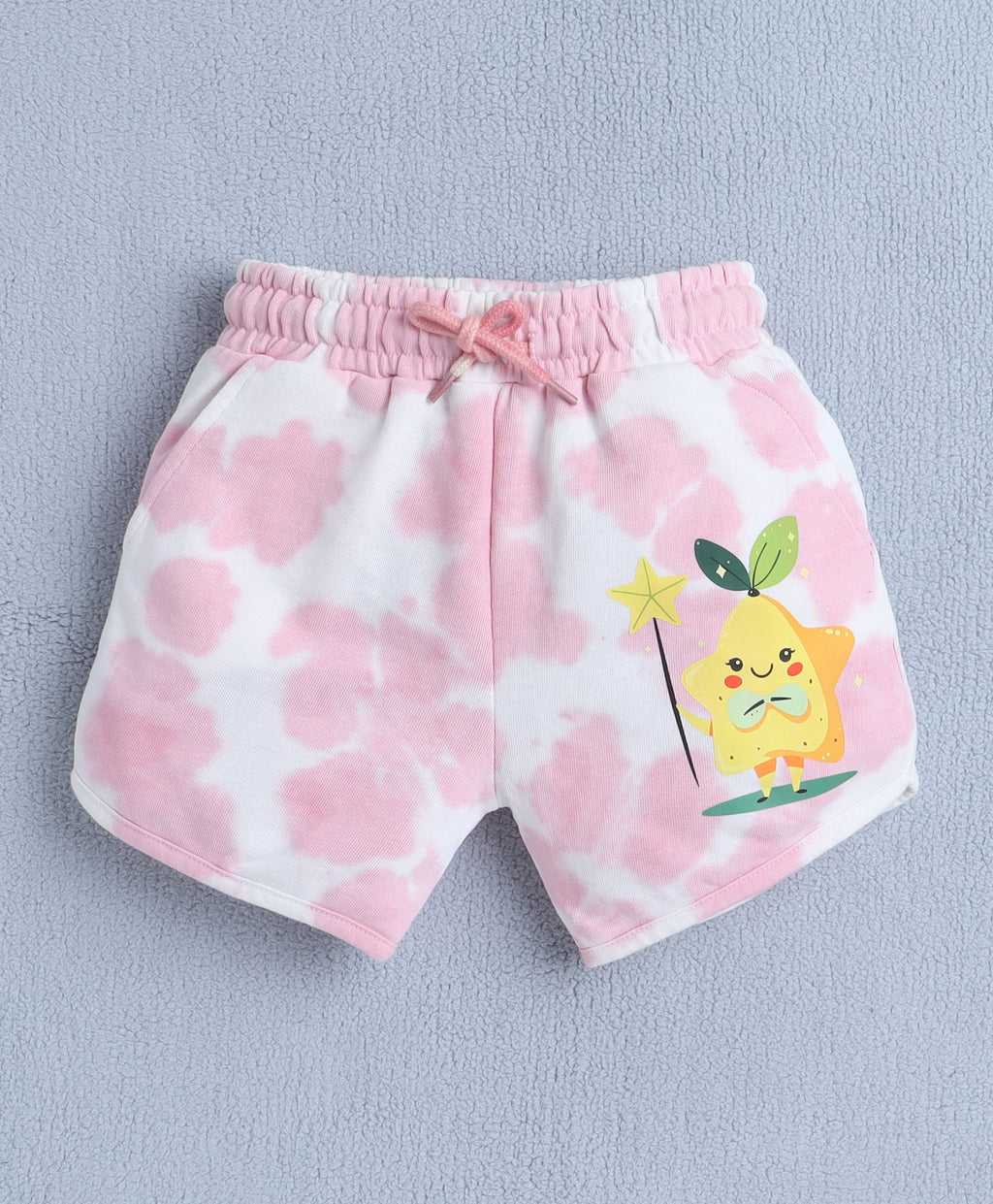 Bumzee Pink Tie & Dye Shorts, 100% Cotton