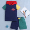 BUMZEE Navy & Green Boys Half Sleeves T-Shirt & Short Set